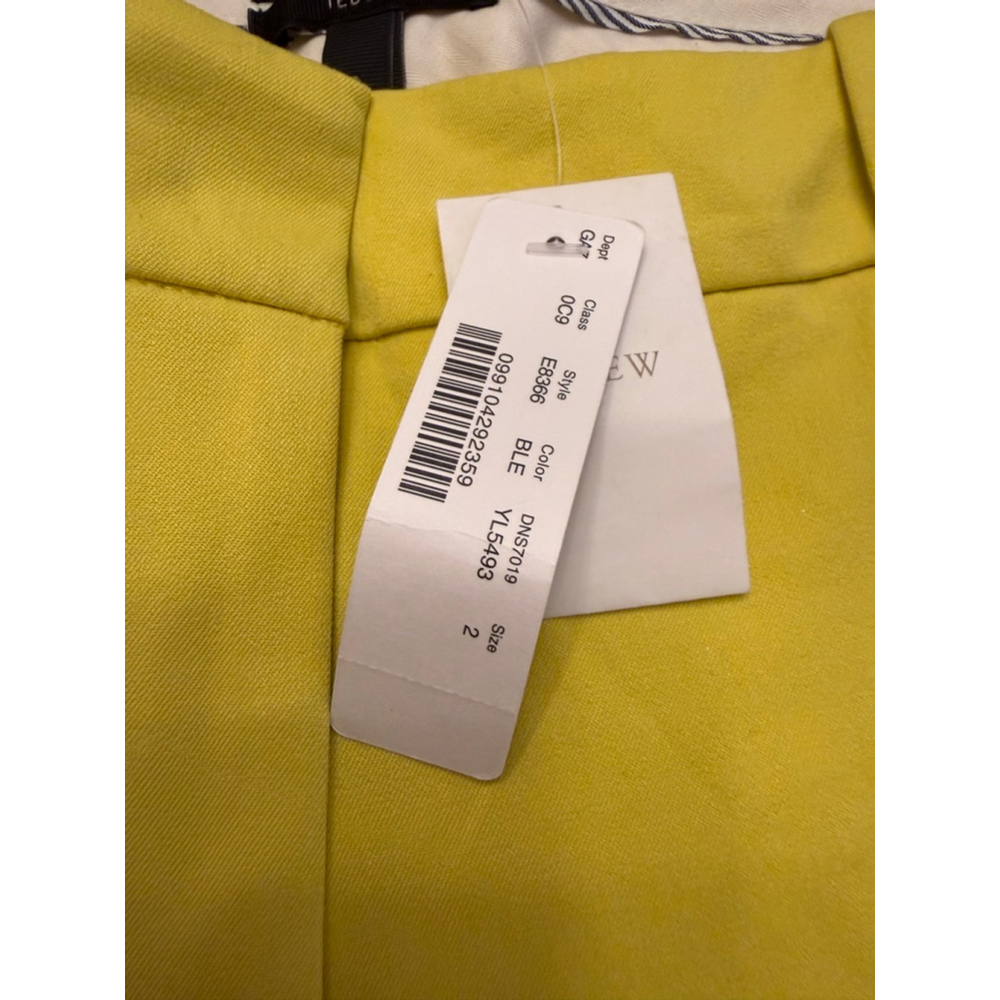 NWT Women's J.Crew Teddie Yellow Crop Trousers Size 2 - Picture 6 of 12